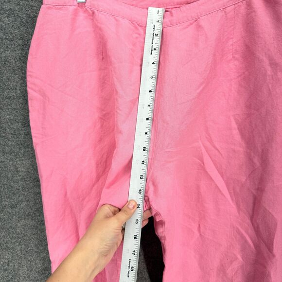 Rene Margo Cropped Pants Women 1X Plus Pink High Rise Zipper Flat Front Pockets - Picture 4 of 7